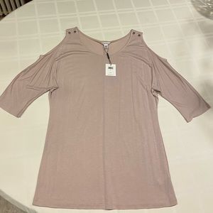 NWT Calvin Klein Women Cold Shoulder 3/4 Sleeves Top Size Large